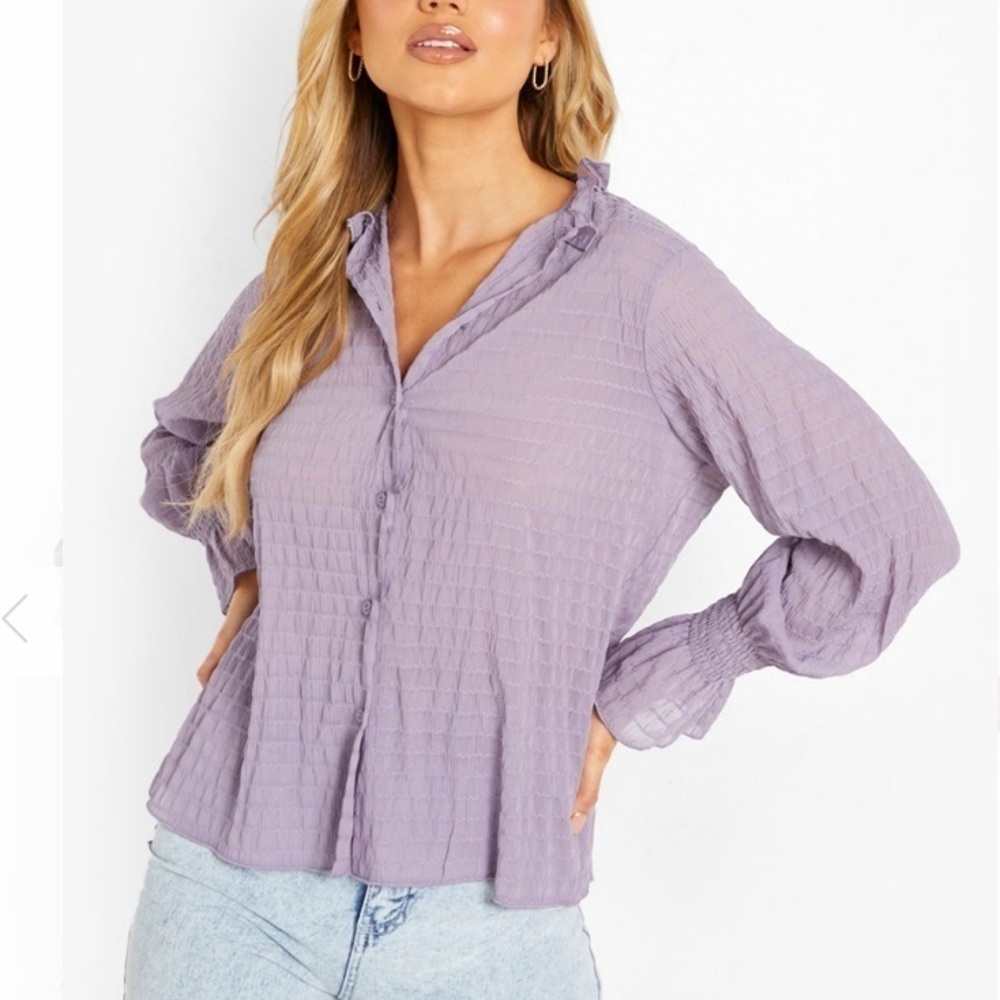 NWT - boohoo purple blouse size 4